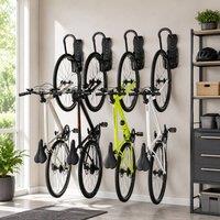STILVORA Set of 4 Foldable Bike Wall Racks in Black