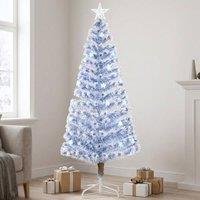 STILVORA Artificial Christmas Tree with LED Lights in White & Blue