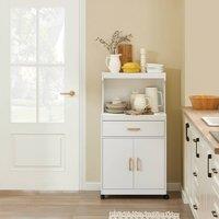 SoBuy Space-Saver Kitchen Trolley - Lockable Wheels in White