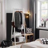 SoBuy Freestanding Coat Rack - 2 Shelves & Hanging Rail in White