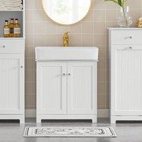 SoBuy Under Sink Bathroom Cabinet Adjustable Shelf - For Vessel Sink - H60cm in White