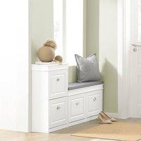 SoBuy Slim Shoe Cabinet - Flip-Down Doors in White