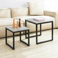 SoBuy Nesting Coffee Table - Metal Frame - Industrial Modern in Grey
