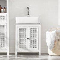 SoBuy Under Sink Bathroom Cabinet - Perforated Panel Doors in White