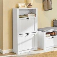 SoBuy Shoe Cabinet - Flip-Door Storage Farmhouse in White