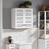 SoBuy Narrow Wall Cabinet - Shutter Doors & Adjustable Shelf in White