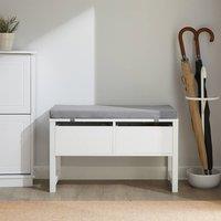 SoBuy Entrance Bench with Cushion - 2 Drawers in White