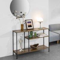 SoBuy 3-Shelf Console Table - Space-Saving Industrial Style in Brown | Size: 120 cm