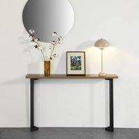 SoBuy Narrow Console Table - Light Oak & Black Metal - Industrial | Size: 0.6m2