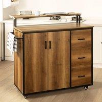 SoBuy Kitchen Island Trolley - Rolling Storage Unit - Vintage Brown