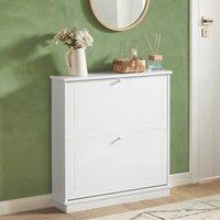 SoBuy Slim Shoe Cabinet - Flip-Door Design in White