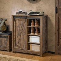 SoBuy Multifunctional Entrance Cabinet - Sliding Barn Door - Rustic in Dark Brown