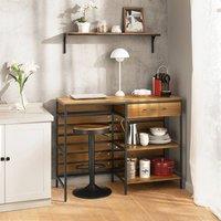 SoBuy Kitchen Trolley - Drawer & Shelves - Industrial Vintage in Brown