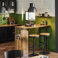 SoBuy Extendable Bar Table - Storage Cabinet Industrial in Brown