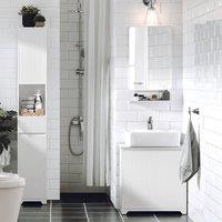 SoBuy Under Sink Bathroom Cabinet - 2-Door Storage in White | Size: W600mm x H600mm