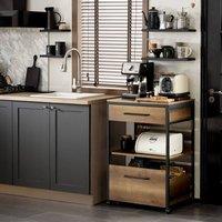 SoBuy Kitchen Trolley - Removable Drawers - Vintage Industrial in Brown