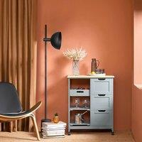 SoBuy Mobile Kitchen Trolley - 3 Drawers & Basket Farmhouse in Grey