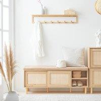 SoBuy Entrance Bench with Cushion - Sliding Doors Scandi in Natural