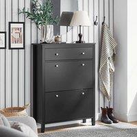 SoBuy Slim Shoe Cabinet - Flip-Door Storage - Nordic Design in Black