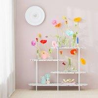 SoBuy 4-Tier Terrazzo Console Table - White Metal Frame | Size: 0.6m2