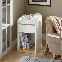 SoBuy Compact Nightstand - Top Tray & Drawer in White
