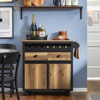 SoBuy Kitchen Trolley - Wine Rack & Storage - Industrial Rustic in Brown