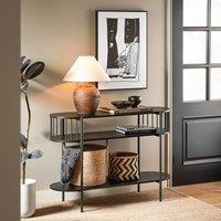 SoBuy Narrow Console Table - Three-Tier Industrial Style - Black