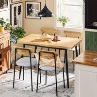 SoBuy Dining Table & Chair Set - Light Oak Finish