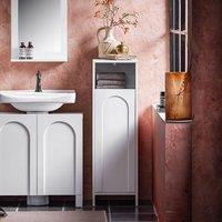SoBuy Slim Bathroom Cabinet - Pull-Out Laundry Bag in White