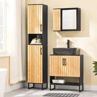 SoBuy Under Sink Bathroom Cabinet - Bamboo Doors in Natural