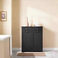 SoBuy Bathroom Large Storage Cabinet with 2 Drawer & 2 Basket - H90cm in Black