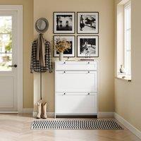 SoBuy Slim Shoe Cabinet - Flip-Door Design in White