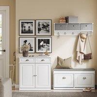 SoBuy Slim Shoe Cabinet - 2 Doors & 2 Drawers Classic in White