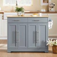 SoBuy Kitchen Trolley - Fold-Down Worktop Farmhouse in Grey