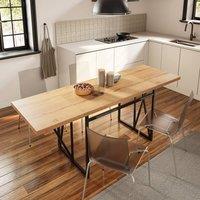 SoBuy Extendable Bar Table - Light Oak & Metal - Industrial Modern