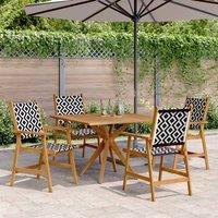 Berkfield Home 5 Piece Garden Dining Set Solid Wood Acacia in Brown