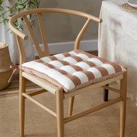 Yard Hayle Striped 100% Cotton Seat Pads - 2 Pack in Brown | Size: 40 cm x 40 cm