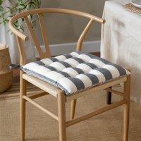 Yard Hayle Striped 100% Cotton Seat Pads - 2 Pack in Navy | Size: 40 cm x 40 cm