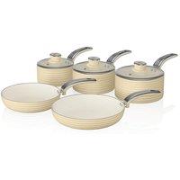 Swan Retro 5 Piece Pan Set in Cream