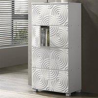 Timber Art Design Modern 8 Door Storage Cabinet Swirl Pattern in White