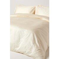 Homescapes Sateen Cotton Duvet Cover Set 400 TC in Cream | Size: Super King