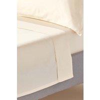 Homescapes Sateen Cotton Flat Sheet 400 TC in Cream | Size: King Flat