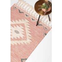 Homescapes Pali Pink Kilim Wool Rug | Size: 90 cm x 150 cm