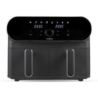 Tower Dual Air Fryer, 8-in-1 Vortx 10.4L, 2 x 5.2L 1700W, T17138, in Graphite in Grey