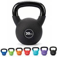 Kayman Cast Iron Kettlebell with Neoprene Coating, Cardio Home Gym Weight in Black