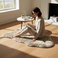 Infinity Leather Soft Real Sheepskin Natural Wool Single Rug - Single in Taupe | Size: 90 cm x 60 cm