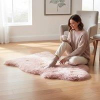 Infinity Leather Soft Real Sheepskin Natural Wool Single Rug - Single in Pink | Size: 90 cm x 60 cm