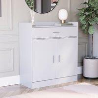 Home Discount Vida Designs Dalby 2 Door 1 Drawer Shoe Cabinet Storage in White