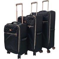 Eagles Suitcases 4 Wheel Travel Luggage Lightweight Bags in Black | Size: Medium