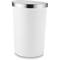 Tower Sensor Bin with Liner Retainer Ring, Durable PP Body, Battery Operated, 50L, White with Stainless Steel Trim on Lid | Size: A